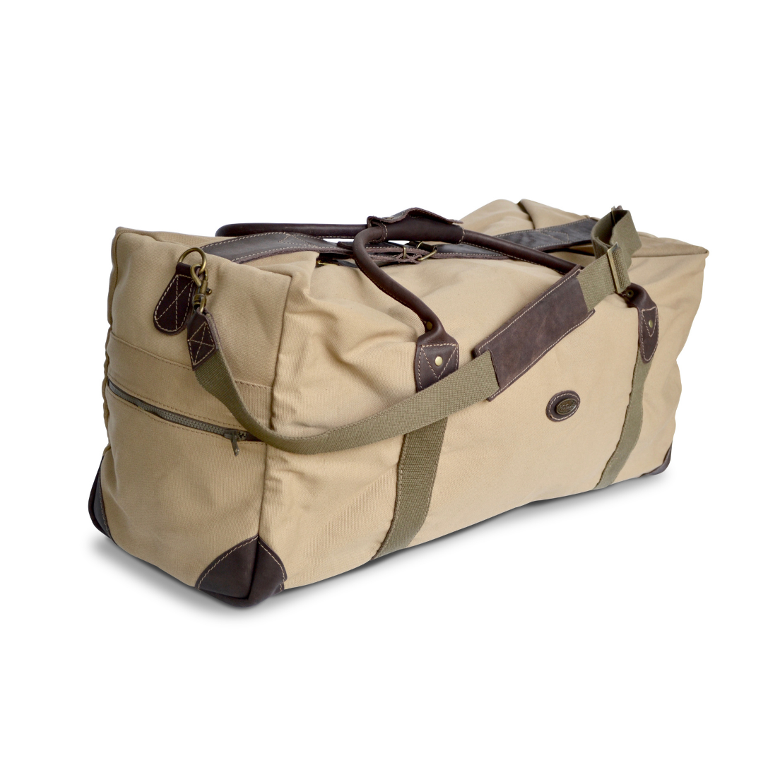 Canvas and leather duffle bag cheap